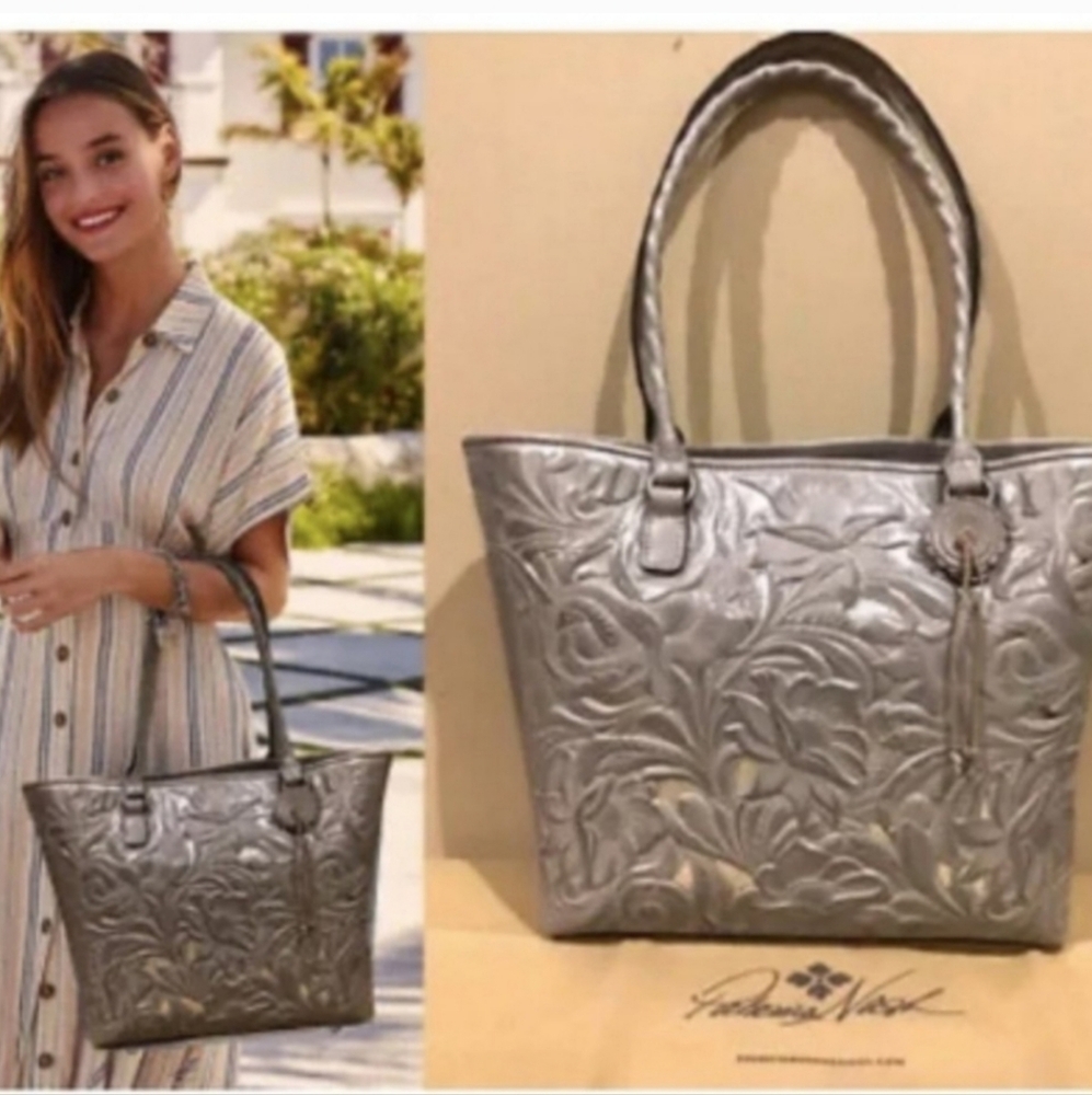 PATRICIA NASH ADELINE TOTE HANDBAG TOOLED LEATHER
